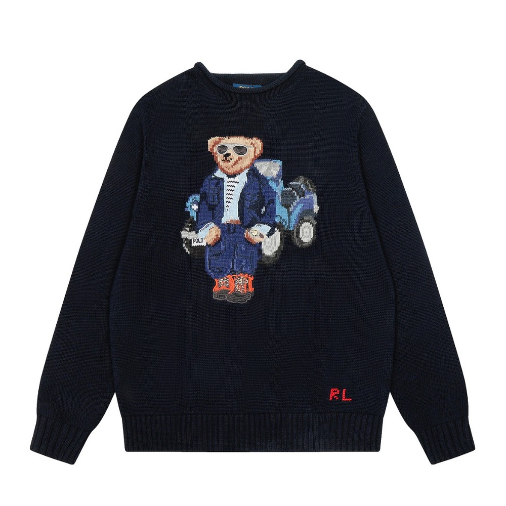Ralph Lauren Polo Bear Navy Knit Crewneck Sweater